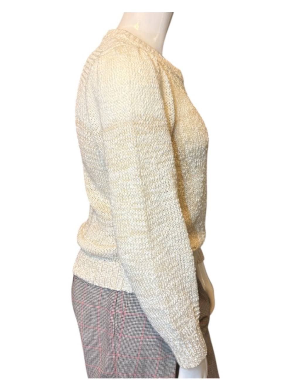 Heartloom Cream Textured Knit Sweater, L, Openwork Coastal Neutral - Picture 10 of 16